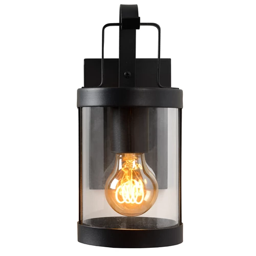 Lucide LINDELO - Wall light Indoor/Outdoor - 1xE27 - IP23 - Black - detail 2